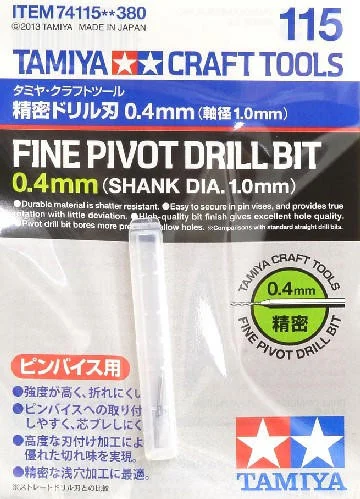 Tamiya Fine Pivot Drill Bit (0.4mm Shank Dia. 1.0mm)