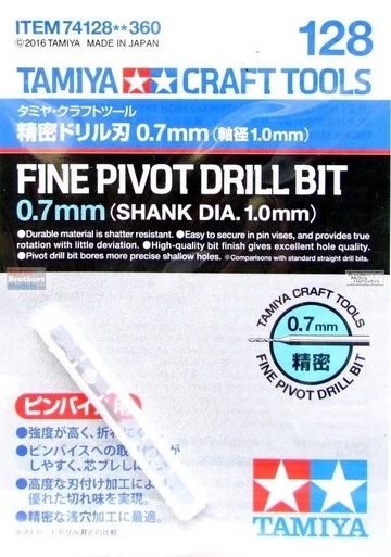 TAM74128 Tamiya Fine Pivot Drill Bit - 0.8mm