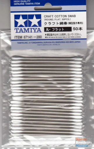 TAM87141 Tamiya Craft Cotton Swabs Round/Flat 50pcs