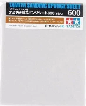 Tamiya Sanding Sponge Sheet 4.5x5.5 (5mm thick) 600 Grit