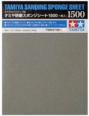 Tamiya Sanding Sponge Sheet 4.5x5.5 (5mm thick) 1500 Grit