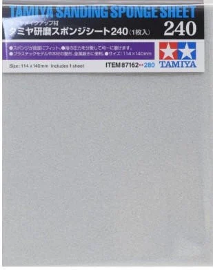 Tamiya Sanding Sponge Sheet 4.5x5.5 (5mm thick) 240 Grit