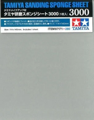 Tamiya Sanding Sponge Sheet 4.5x5.5 (5mm thick) 3000 Grit