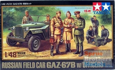 TAM89767 1:48 Tamiya Russian Field Car GAZ-67B w/ Officers #89767