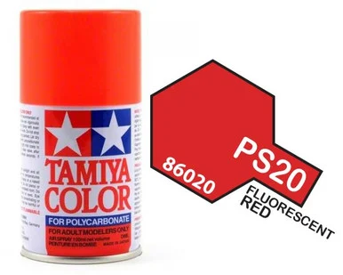 Tamiya 86020 PS-20 Fluorescent Red Lexan Spray 100ml
