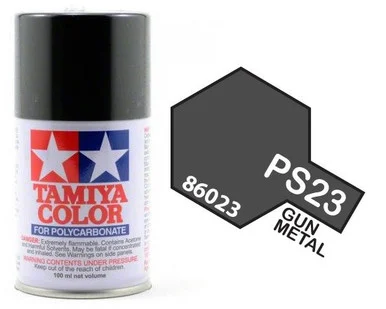Tamiya 86023 PS-23 Gun Metal Lexan Spray 100ml