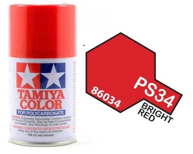 Tamiya 86034 PS-34 Bright Red Lexan Spray 100ml