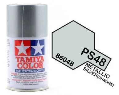 Tamiya 86048 PS-48 Metallic Silver Lexan Spray 100ml