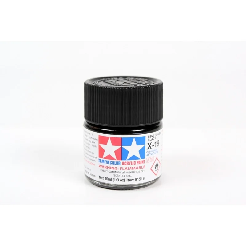 X-18 Semi gloss black 10ml Paint