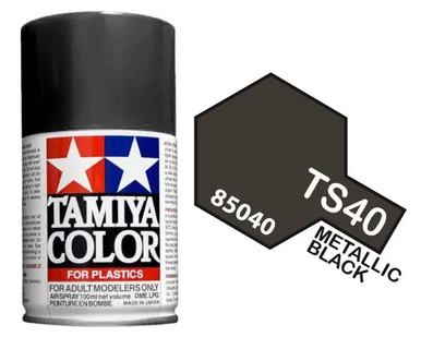 Tamiya 85040 TS-40 Metal Black Spray Lacquer 100ml