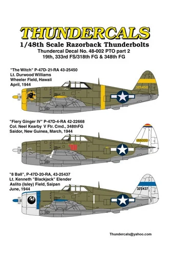 1/48 Thundercals PTO part 2 19th, 333rd FS/318th FG & 348th FG