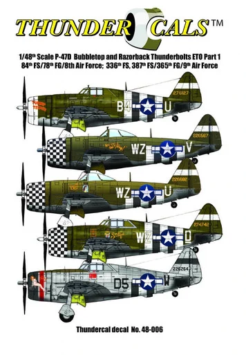 1/48 Thundercals Bubbletop & Razorback Thunderbolts ETO Part 1 84th FS/78th FG