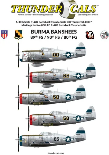 1/48 Thundercals Burma Banshees 89th FS / 90th FS /80th FG