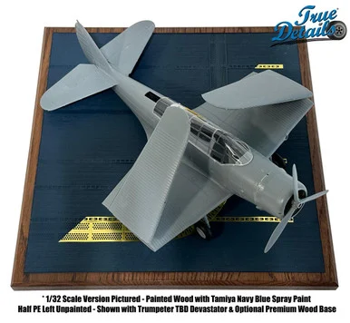 1/72 True Details Carrier Deck Section Wood + PE Display Base 5-1/4 x 5-1/4
