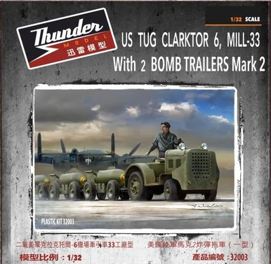 1/32 Thunder Model US Army Clarktor6 Mill33 with Bomb Trailers