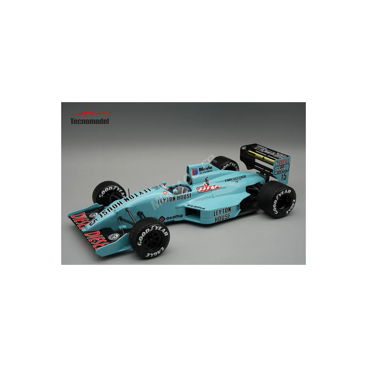 March 881 with rain tires 15 mauricio gugelmin british grand prix 1988 Die cast - TECNOMODEL