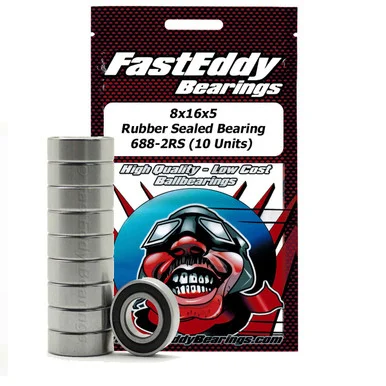 FastEddy Bearings 269 Sealed Bearing Kit: 8x16x5mm Rubber Sealed Bearing (10) 688-2RS