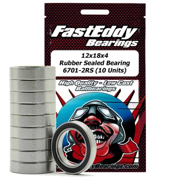 FastEddy Bearings 270 Sealed Bearing Kit: 12x18x4mm Rubber Sealed Bearing (10) 6701-2RS