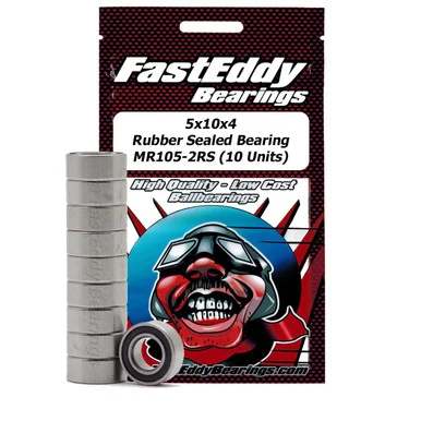 FastEddy Bearings 275 Sealed Bearing Kit: 5x10x4mm Rubber Sealed Bearing (10) MR105-2RS