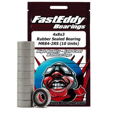 FastEddy Bearings 279 Sealed Bearing Kit: 4x8x3mm Rubber Sealed Bearing (10) MR84-2RS