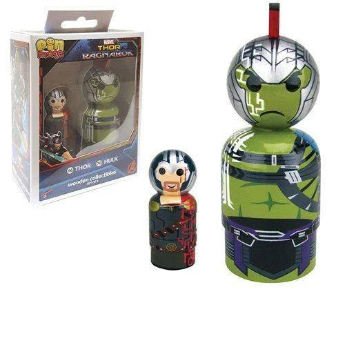 Thor: Ragnarok Thor and Hulk Pin Mate Wooden Figure Set of 2 - Bif Bang Pow!