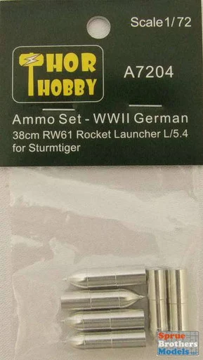 THRA7204 1:72 Thor Hobby WW2 German 38cm RW61 Rocket Launcher L/5.4 Ammo Set (for Sturmtiger)