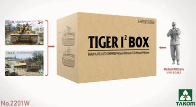 1/35 Tiger I(2) Box: Early + Late/Late Command/Michael Wittmann + Michael Wittmann - TAK02201W