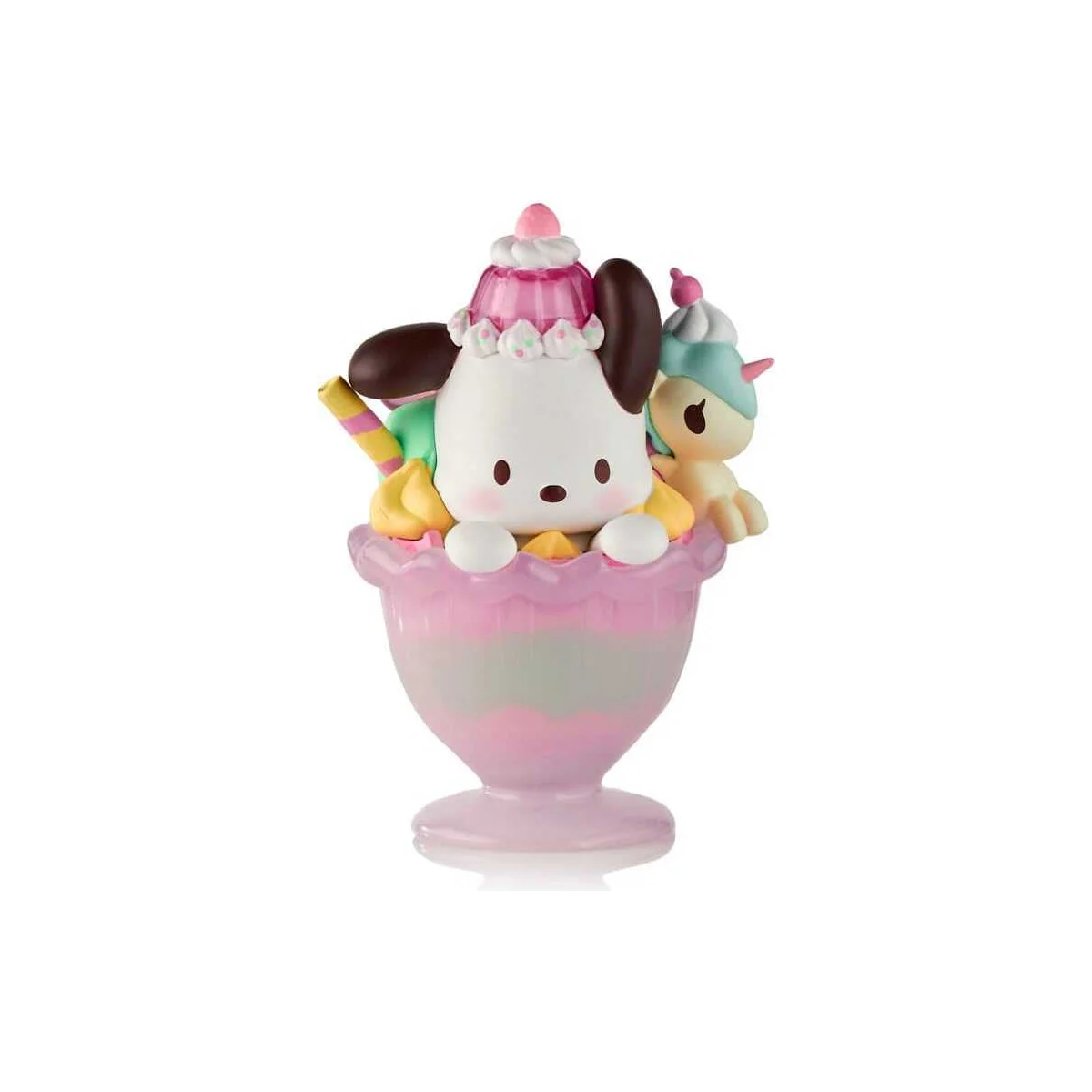 Hello Kitty & Friends Window Box Figure Fast Food Pochacco Pink Unicorn Sundae 9 cm Figurine - Tokidoki