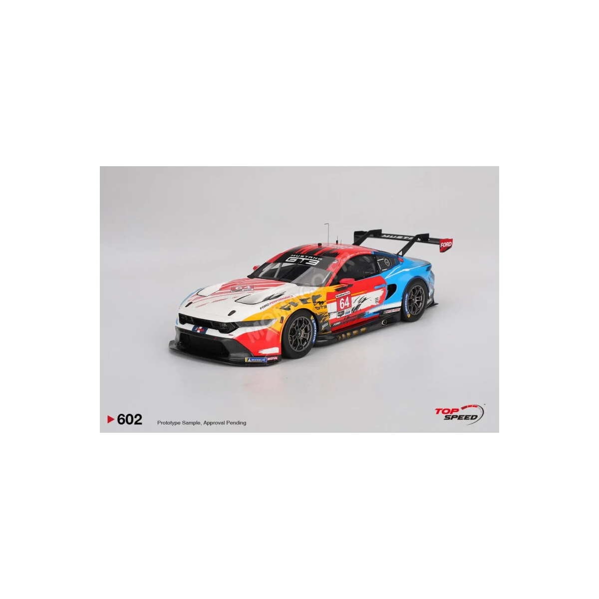 Ford mustang gt3 64 ford multimatic motorsports laguna seca 2024 Die cast - TOP SPEED MODEL