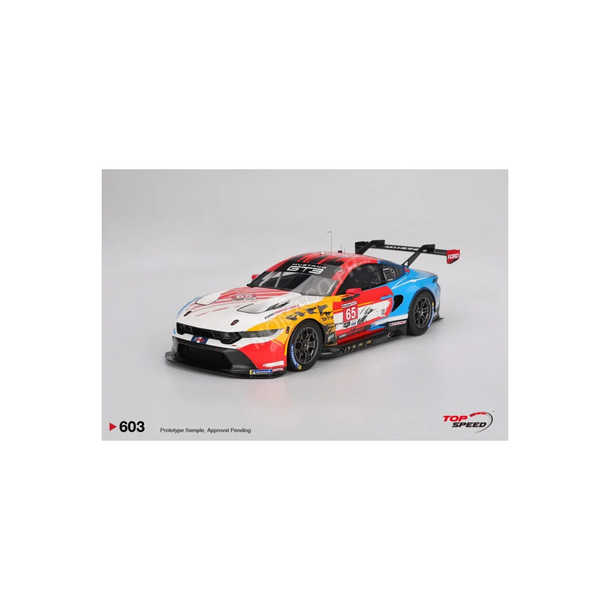 Ford mustang gt3 65 ford multimatic motorsports laguna seca 2024 Die cast - TOP SPEED MODEL