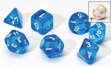 Sirius Dice 0001-07 Translucent Blue Resin Dice Set