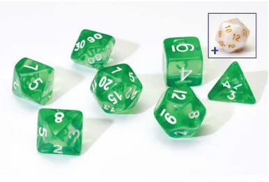 Sirius Dice 0001-06 Translucent Green Resin Dice Set