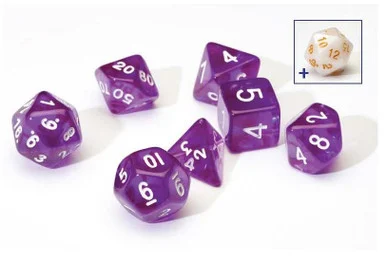 Sirius Dice 0001-05 Translucent Purple Resin Dice Set