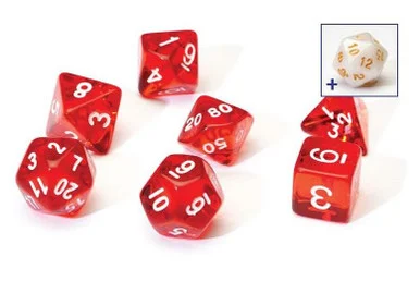 Sirius Dice 0001-04 Translucent Red Resin Dice Set