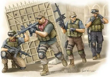 1/35 Trumpeter PMC Fire Movement Team in Iraq Figure Set (4)