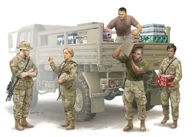 1/35 Trumpeter Modern US Soldiers Logistics Supply Team Figure Set (5)