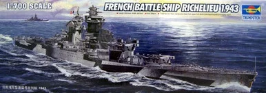 TRP05750 1:700 Trumpeter French Navy Richelieu Battleship1943 #5750