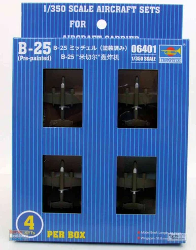 TRP06401 1:350 Trumpeter B-25B Mitchells (4 pcs) [Pre-Painted]