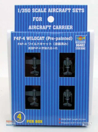 TRP06402 1:350 Trumpeter F4F-4 Wildcat (4 pcs) [Pre-Painted]