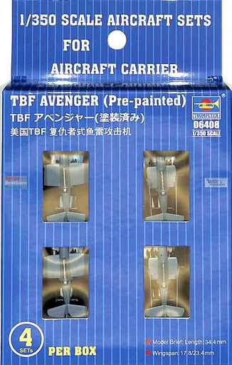 TRP06408 1:350 Trumpeter TBF Avenger (4 pcs) [Pre-Painted]