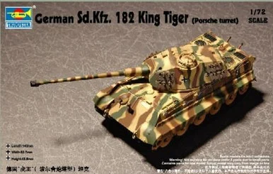 1/72 Trumpeter German SdKfz 182 King Tiger Tank (Porsche Turret)