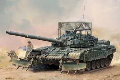 1/35 Trumpeter Russian T-72B1 with KTM-6 & Grating Armour