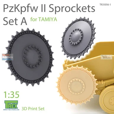 TRXTR35056-1 1:35 TRex - Panzer PzKpfw II Sprocket Set A (TAM kit)