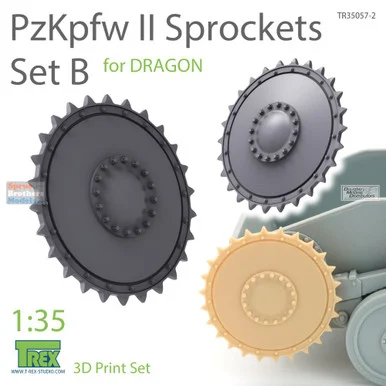 TRXTR35057-2 1:35 TRex - Panzer PzKpfw II Sprocket Set B (DRA kit)