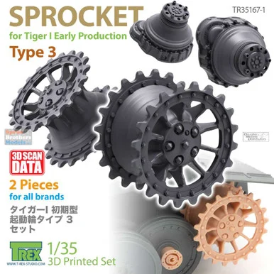 TRXTR35167-1 1:35 TRex - Tiger I Early Sprocket Type 3