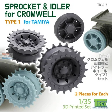 TRXTR35171 1:35 TRex - Cromwell Sprocket & Idler Type 1 (TAM kit)
