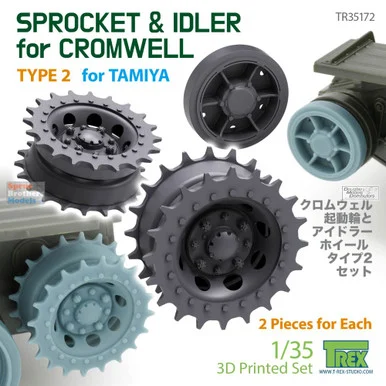 TRXTR35172 1:35 TRex - Cromwell Sprocket & Idler Type 2 (TAM kit)
