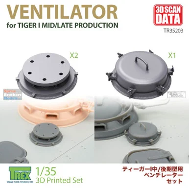 TRXTR35203 1:35 TRex - Ventilator Set for Tiger I Mid/Late