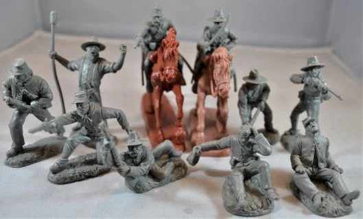 American Civil War Confederate Artillery Cavalry, 1/32 (54 mm) Scale Plastic Figures - TSSD