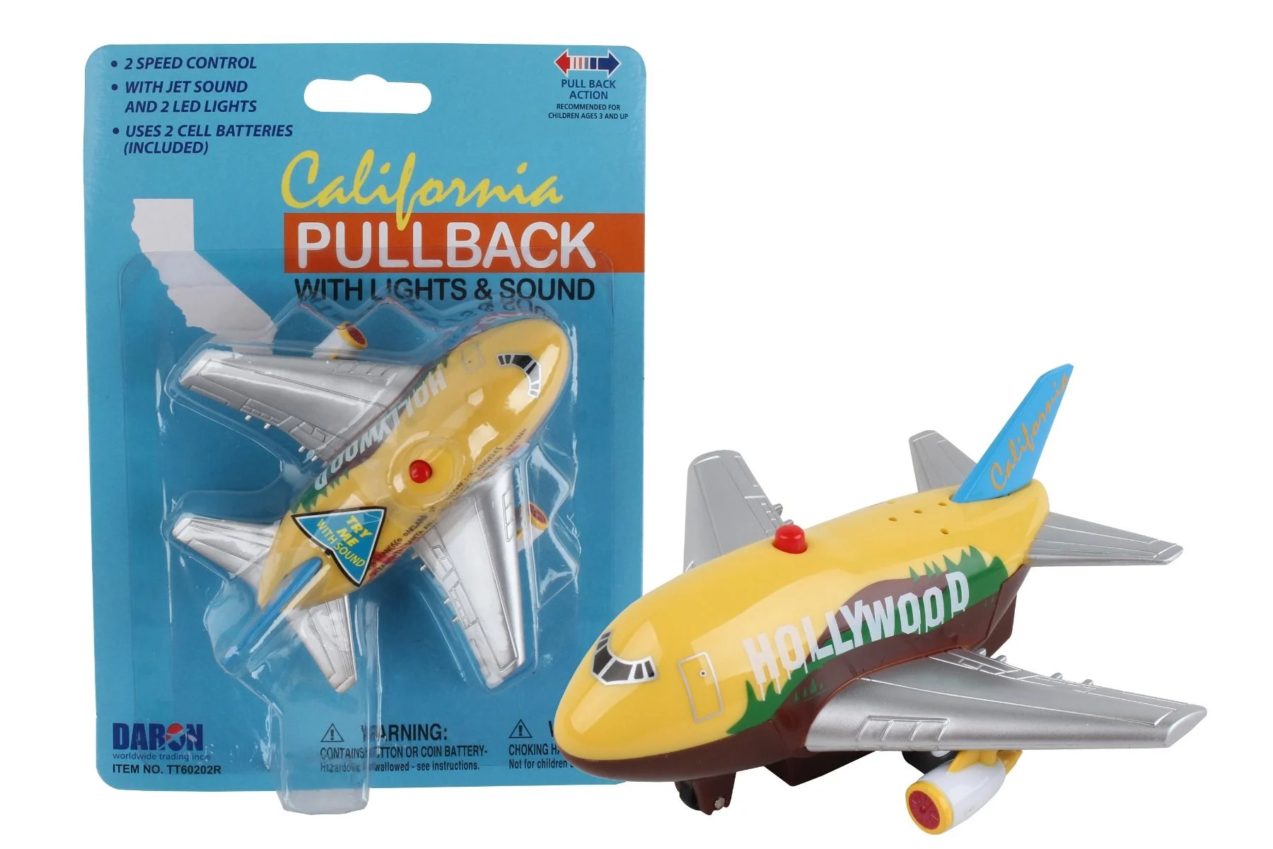 California Themed Airplane Pullback Toy - Daron